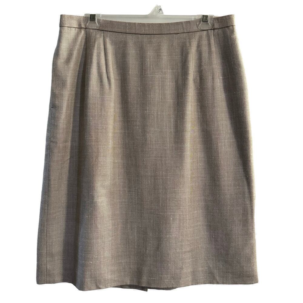 NWT Vintage Pendleton Wool Silk Blend Pencil Skirt Beige Size 14 Deadstock